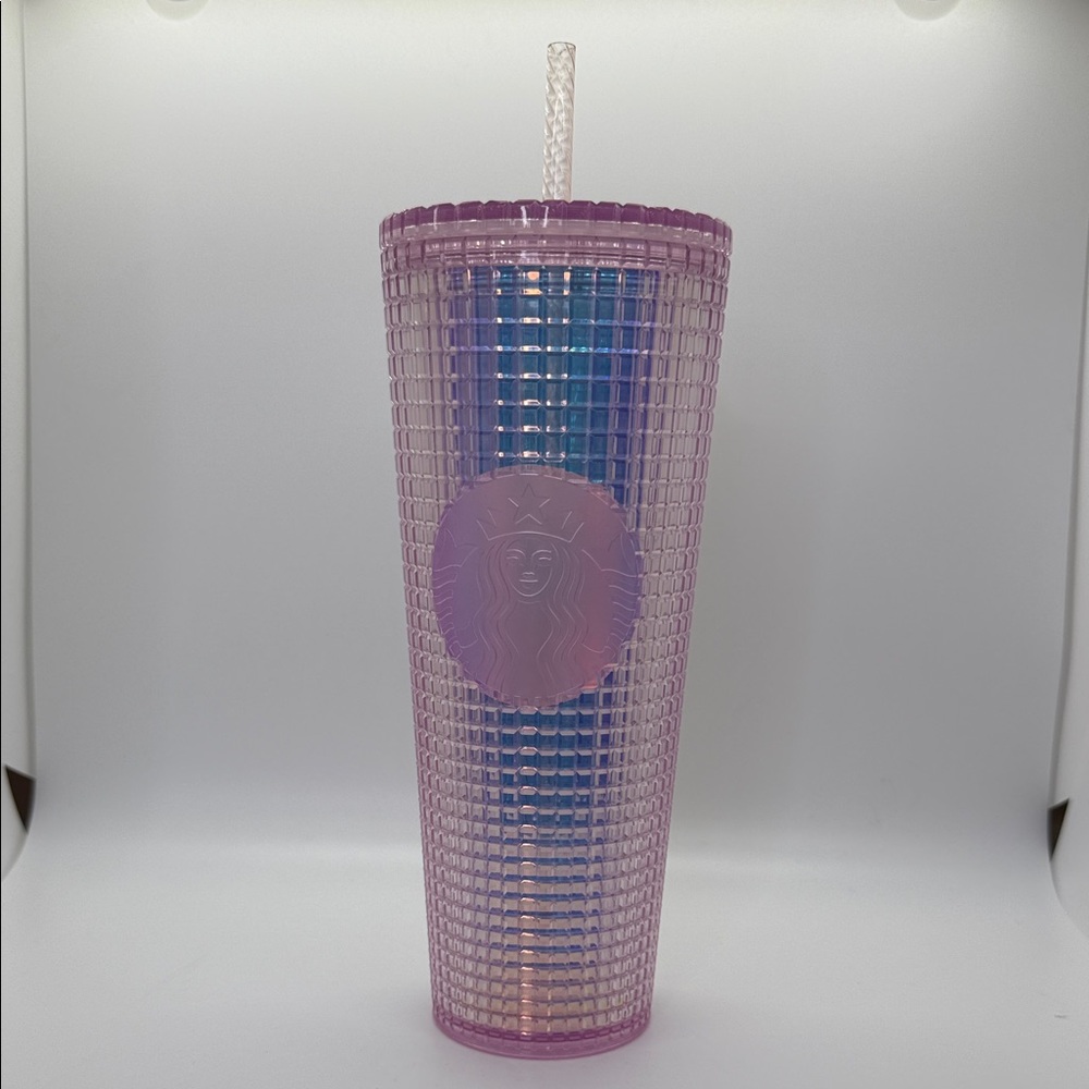 Starbucks Iridescent Pink Grid Tumbler